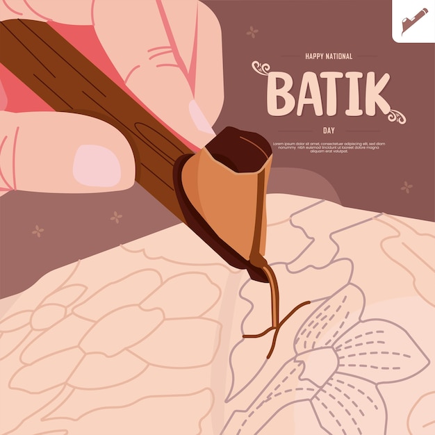 Vettore illustrazione del concetto di giorno batik