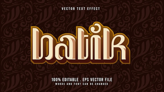 Vector batik editable text effect