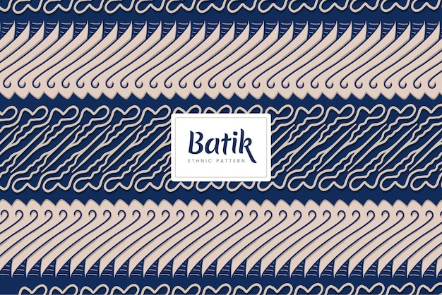 Batik indonesian traditional decorative floral patterns vector blue cream