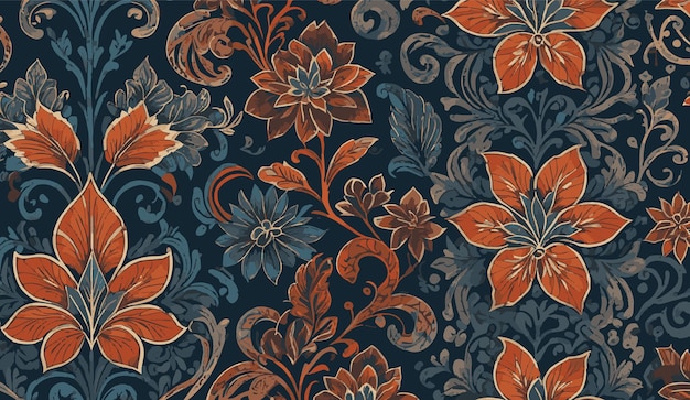 Batik kleurrijk bloemenstofontwerppatroon