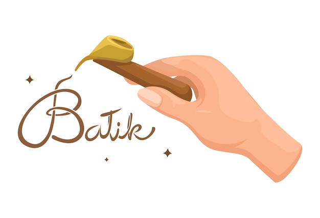 Batik Kunst Canting Schrijven Cartoon illustratie Vector