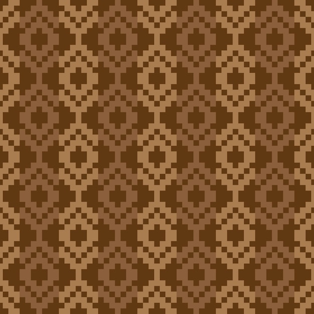 Batik pixel art naadloze patroonsjabloon