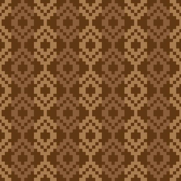 Batik pixel art seamless pattern template