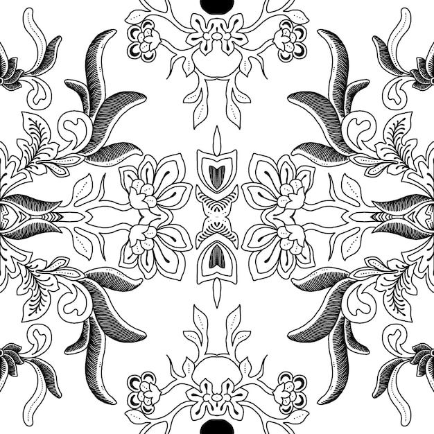batik sketch design for color book