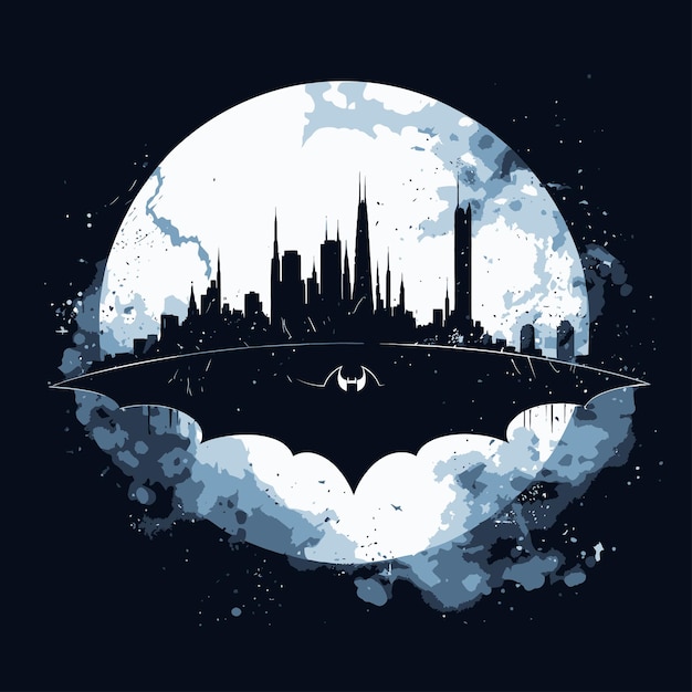 batman logo at night sky vector