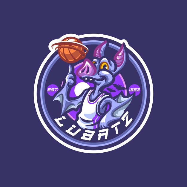 Bats Mascot Logo Templates for Sports and Gaming Team Isolated on Background