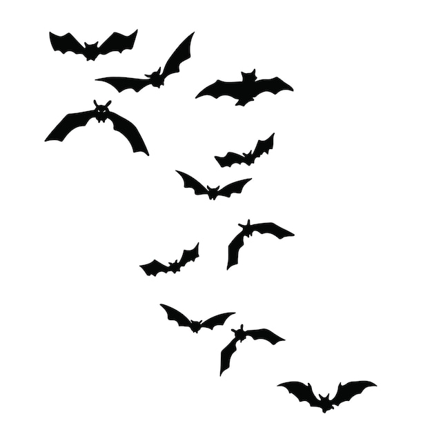 Bats silhouette halloween vector