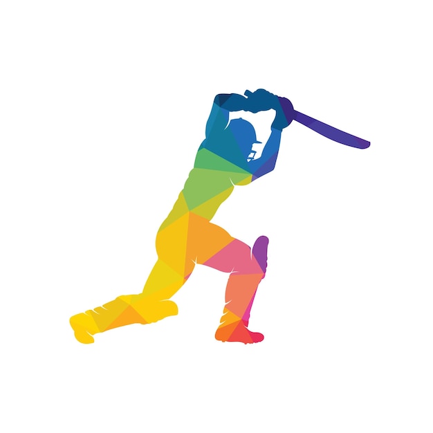 Batsman playing cricket vector design