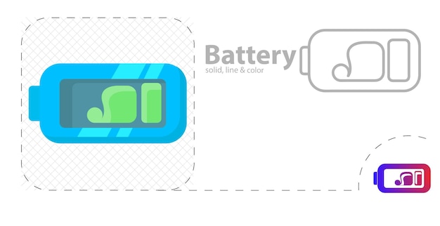 Batterij geïsoleerde platte illustratie batterij lijn icoon