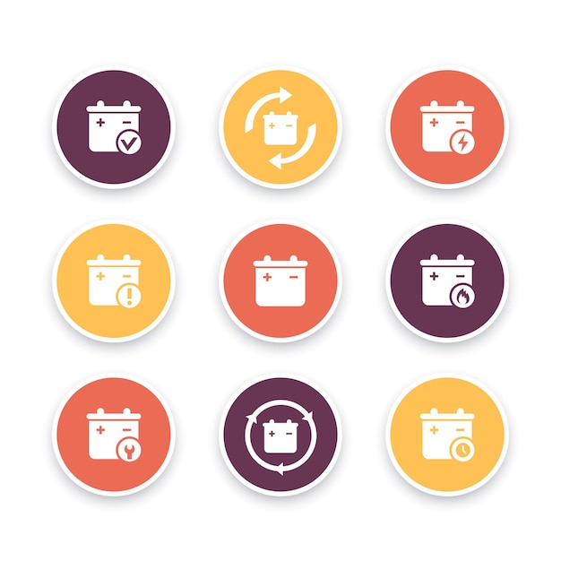 Batterij iconen set