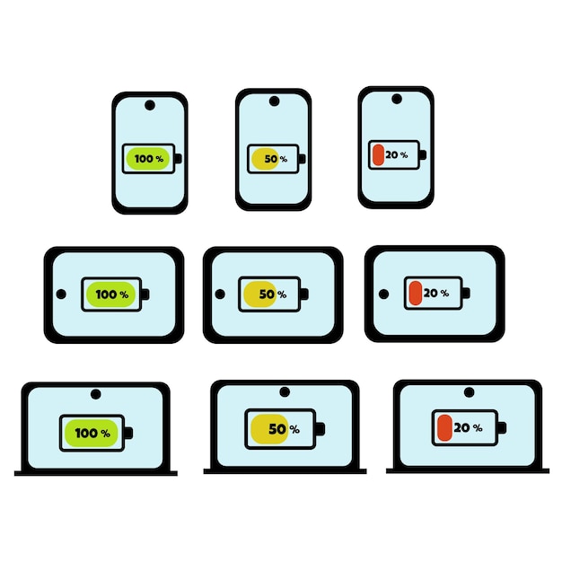 Vector batterij icons