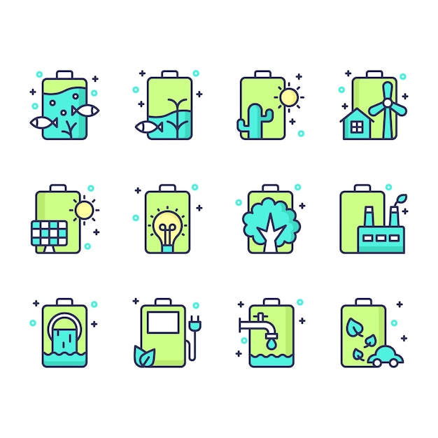 Batterij illustraties