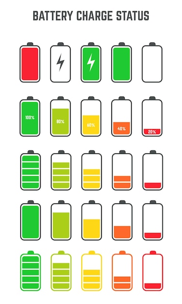 batterij laadstatus niveau set collectie