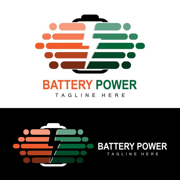 Batterij logo ontwerp technologie opladen illustratie bedrijf merk vector