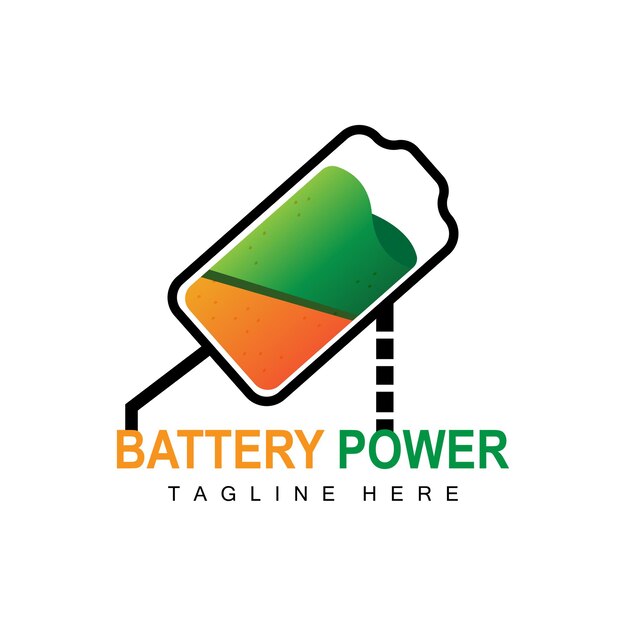 Batterij Logo Ontwerp Technologie Opladen Illustratie Bedrijf Merk Vector