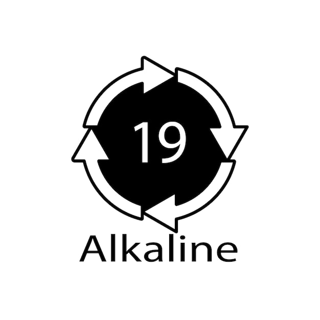 Batterijrecyclingcode Alkaline 19 Vectorillustratie
