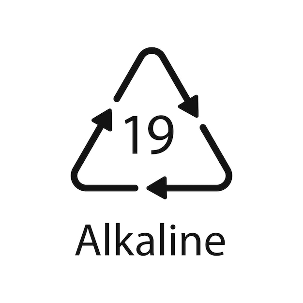 Batterijrecyclingcode alkaline 19 vectorillustratie