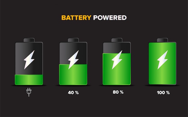 Illustrazione della carica dell'accumulatore della batteria