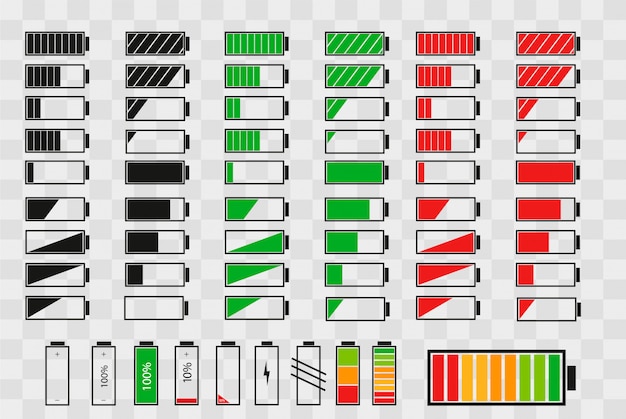 バッテリー充電インジケーターアイコンセット