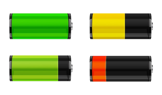 Vector battery charge level icon set