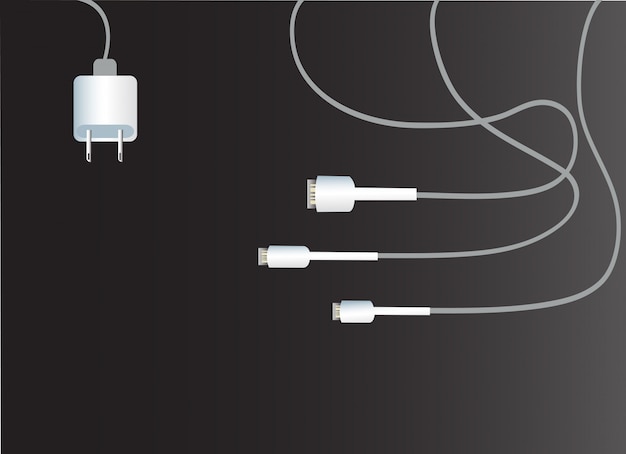 Вектор Зарядное устройство и черный фон
