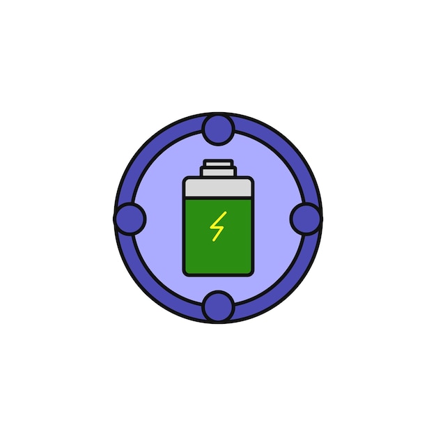 Battery charger vector type icon