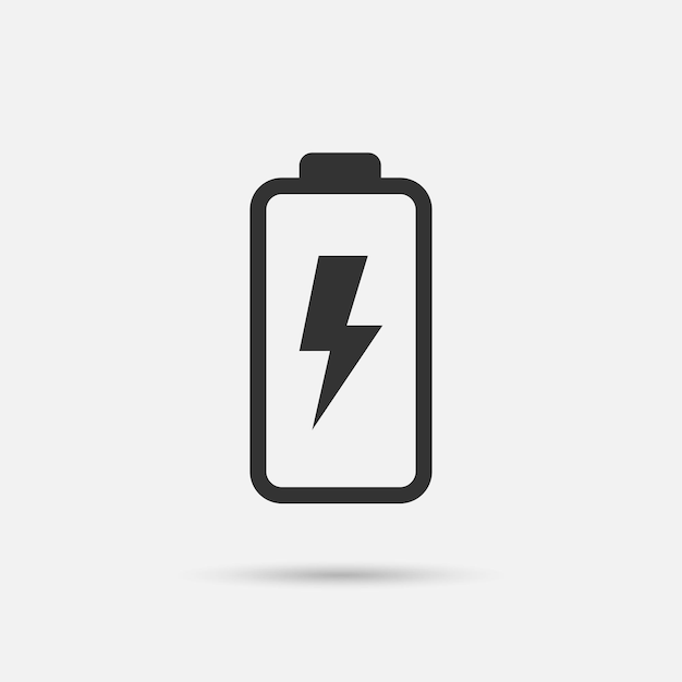 Battery charging icon or Battery with a lightning sign Vector illustration