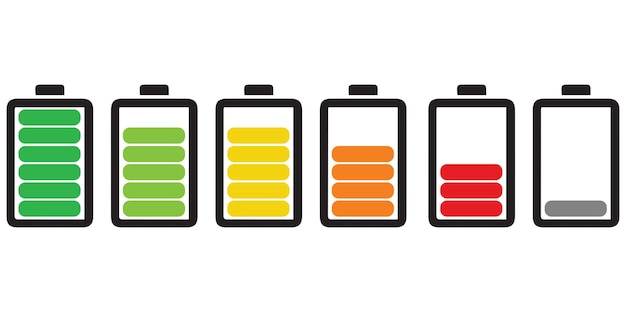 Icona di carica della batteria su sfondo trasparente, carica della batteria