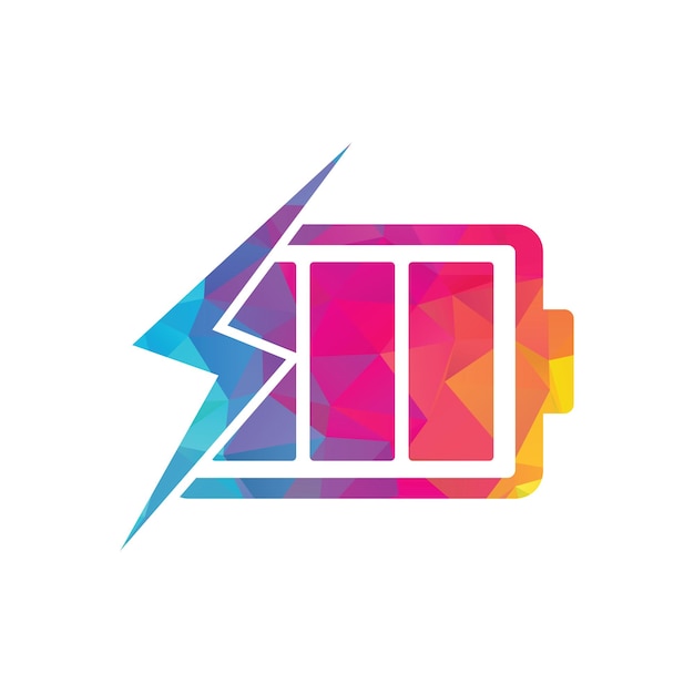 Icona del vettore di ricarica della batteria icona del logo di ricarica rapida e veloce
