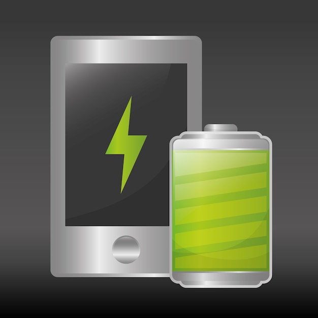 Vector battery concept with icon design