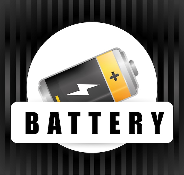 Vettore concetto di batteria con disegno dell'icona
