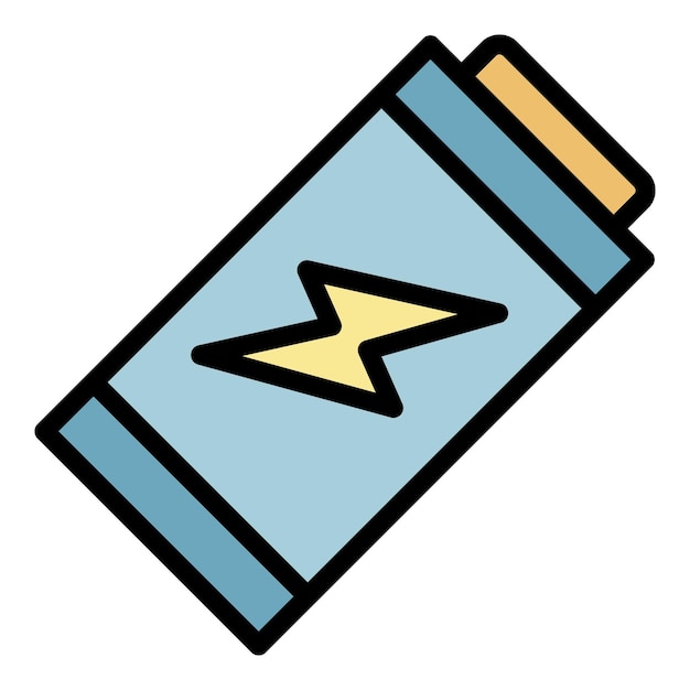 Battery disposal icon Outline battery disposal vector icon color flat isolated