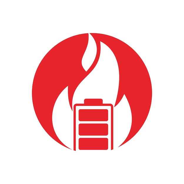 Battery fire vector logo design