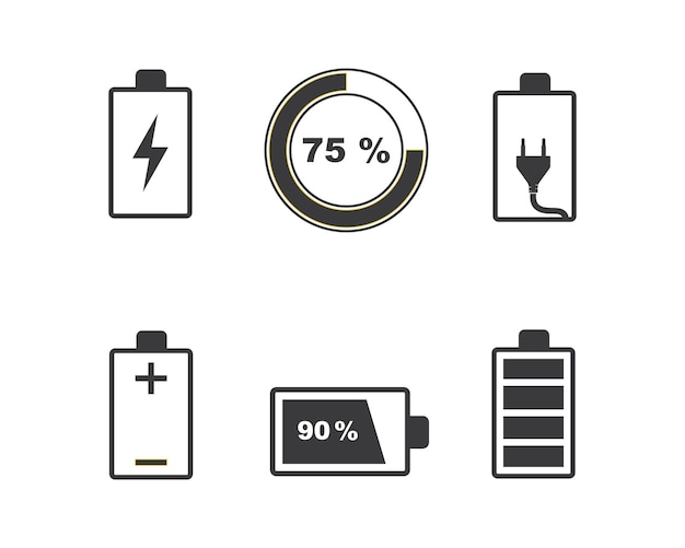 Vector battery icon logo illustration vector