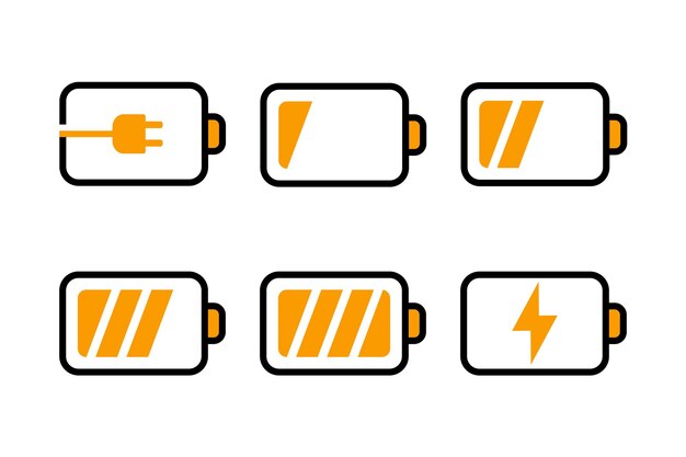 Vector battery icon pack vector design illustration
