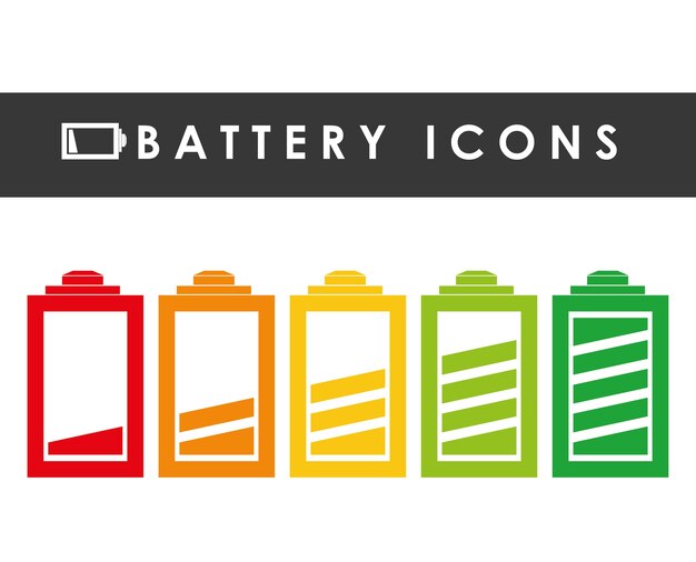 Vector battery icons graphic design