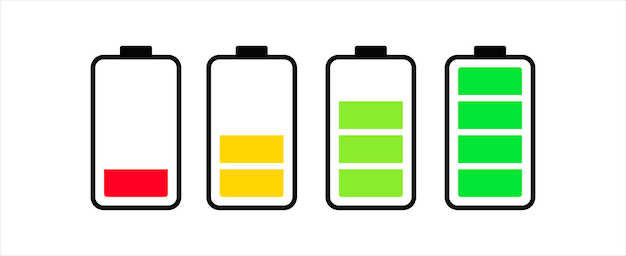 Battery indicator symbol different level of charge