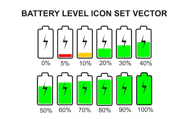 Vector battery level set icon vector illustration