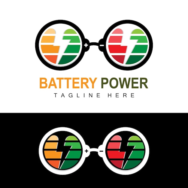 Battery logo design technology charging illustration company brand vector