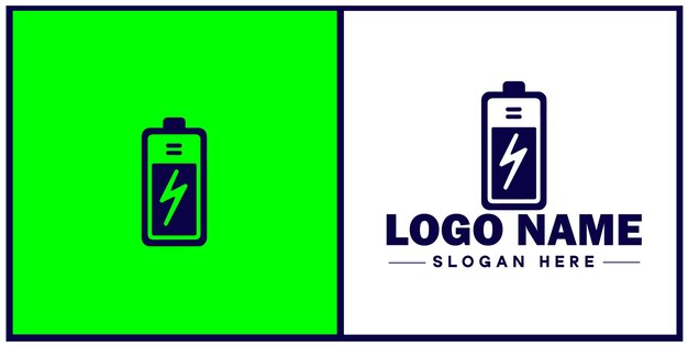 Battery logo icon vector for business brand app icon power charging bolt electric recharge battery logo template