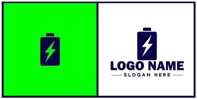 Battery logo icon vector for business brand app icon power charging bolt electric recharge battery logo template