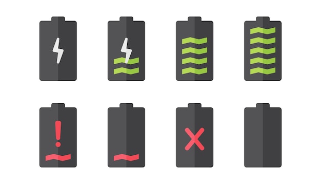 Design vettoriale di notifica della batteria