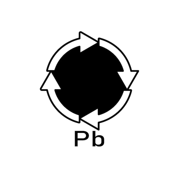 Аккумулятор перерабатывает знак векторной иллюстрации pb