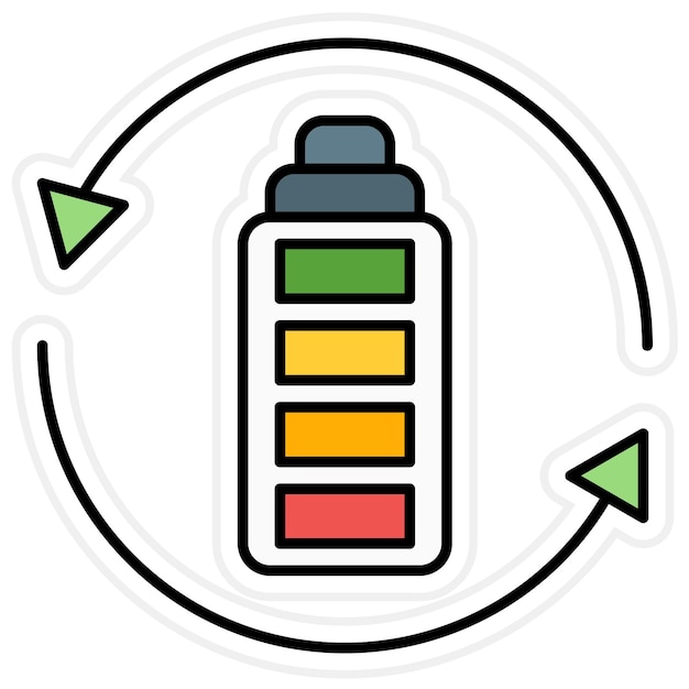 Vettore immagine vettoriale dell'icona di riciclaggio delle batterie può essere utilizzata per l'ecologia