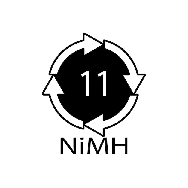 Battery recycling symbol 11 NiMH Vector illustration