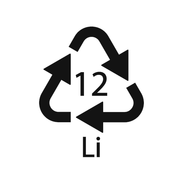 Vector battery recycling symbol 12 li vector illustration