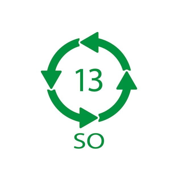 Battery recycling symbol 13 SO Vector illustration