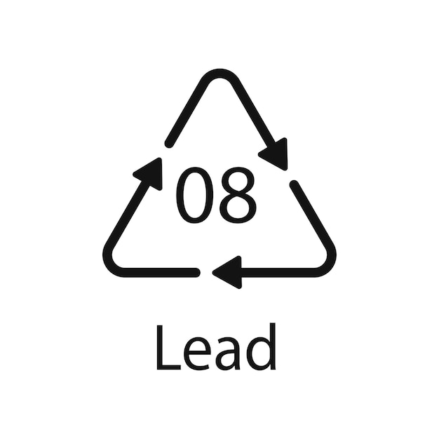 Battery recycling symbol 8 Lead battery recycling code 8 Lead