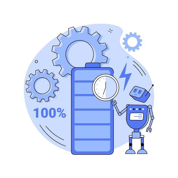 Vector battery runtime abstract concept vector illustration