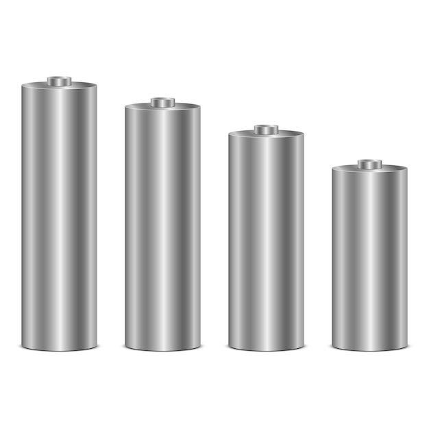 Battery set   illustration on white background